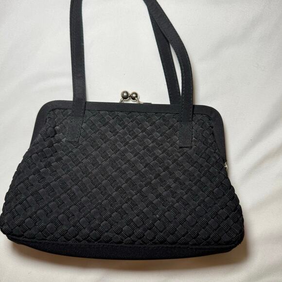 Liz Claiborne Classical Formal Evening Dinner Purse Black Pre Owned - Picture 2 of 7
